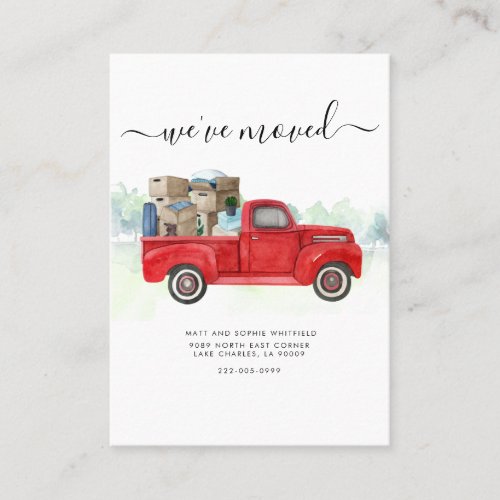 Weve Moved Vintage Red Truck Moving Announcement