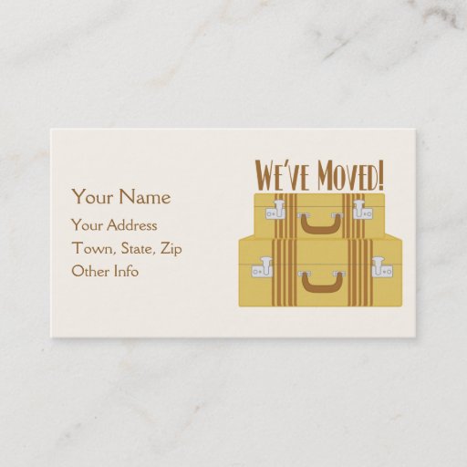 Customizable We've Moved - Vintage Suitcases Business Card