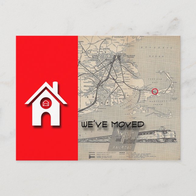 We've moved W House Map Replace with your own Map Announcement Postcard (Front)