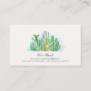 We've Moved Watercolor Cacti Moving Announcement