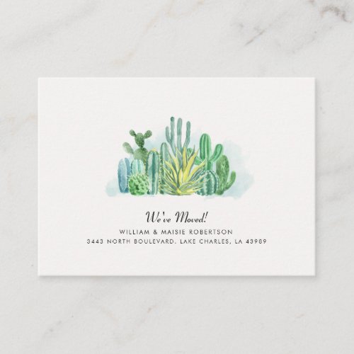Weve Moved Watercolor Cacti Moving Announcement