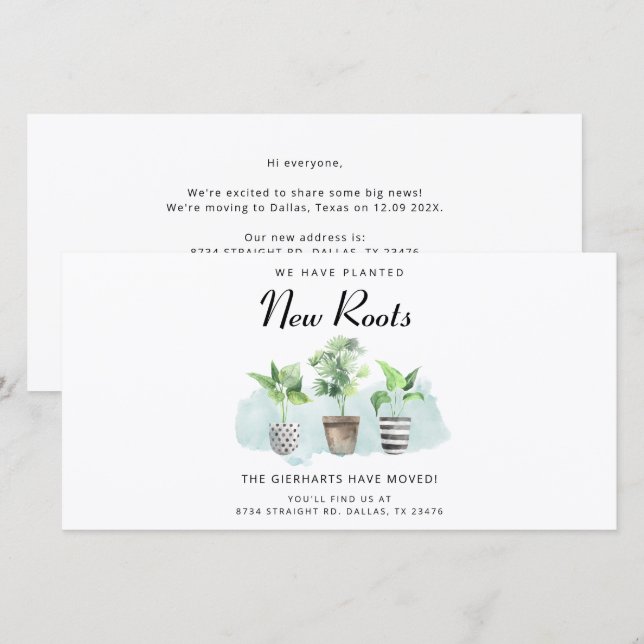 We've Moved Watercolor Change of Address Moving Announcement (Front/Back)