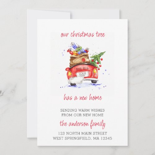Weve Moved Watercolor Christmas Card New Address