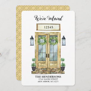 We've Moved Watercolor Door Moving Announcement