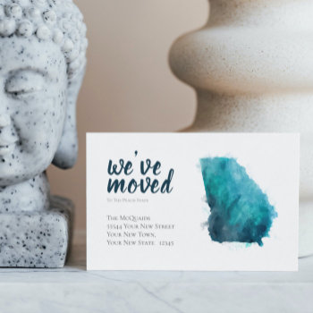 We've Moved Watercolor Georgia Moving Announcement by ThePlayfulPixel at Zazzle