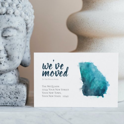 Weve Moved Watercolor Georgia Moving Announcement