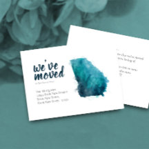 We've Moved Watercolor Georgia Moving Announcement