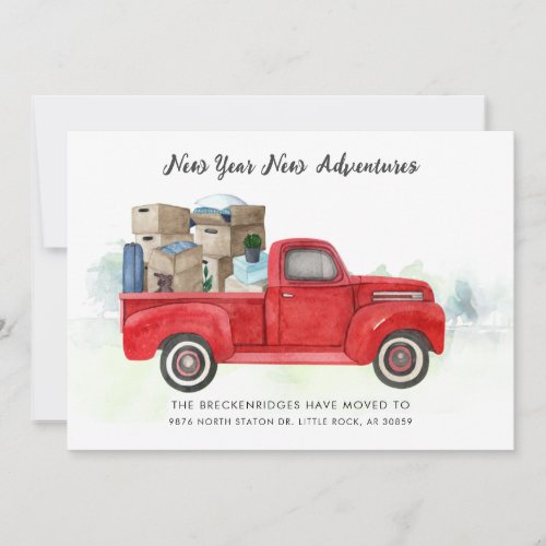 Weve Moved Watercolor Holiday Moving Address Announcement