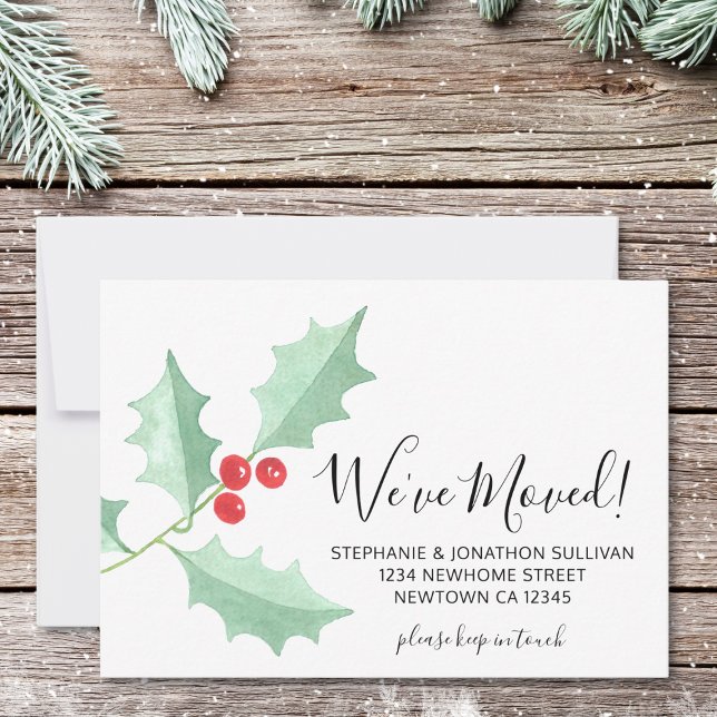 We've Moved Watercolor Holly Announcement (Creator Uploaded)