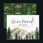 We've Moved Watercolor Mountains Postcard<br><div class="desc">Watercolor mountains "we've moved" new address postcard.</div>