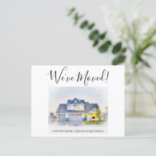 We've Moved Watercolor Moving Announcement Address Postcard