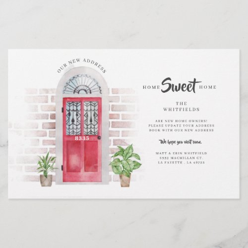 Weve Moved Watercolor Moving Announcement Stationery