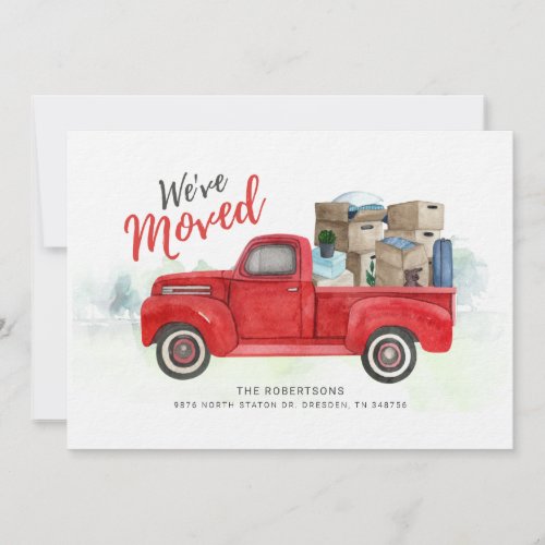 Weve Moved Watercolor Moving New Address Announcement