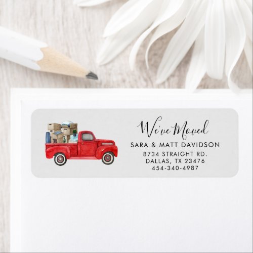 Weve Moved Watercolor Moving Return Address Label