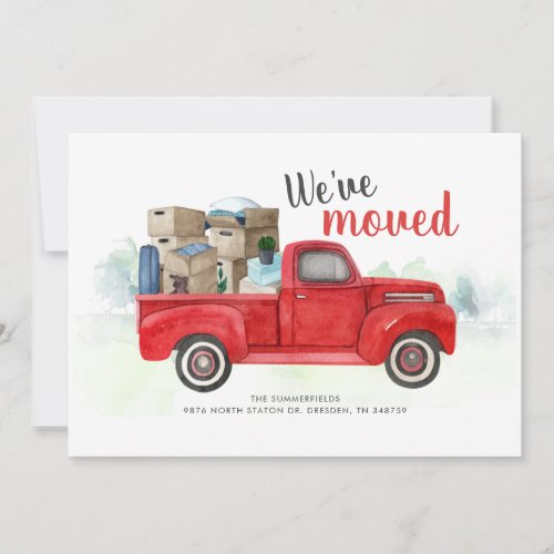 Weve Moved Watercolor New Address Moving Announcement