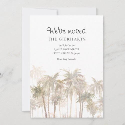 Weve Moved Watercolor Palm Trees Moving Announcement
