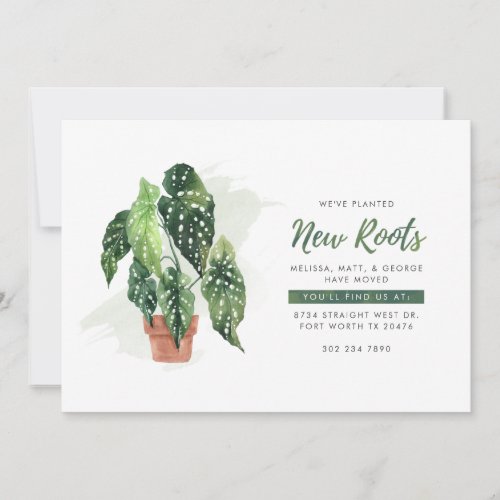 Weve Moved Watercolor Plant Botanical Moving Announcement