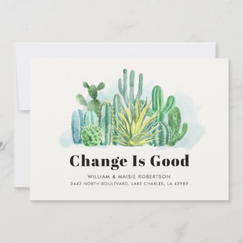 Weve Moved Watercolor Succulents Moving Announcement