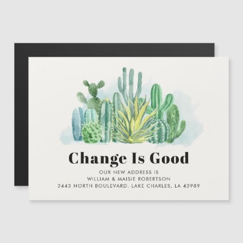 Weve Moved Watercolor Succulents Moving Magnetic Invitation