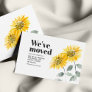 We've Moved Watercolor Sunflower Moving Note Card
