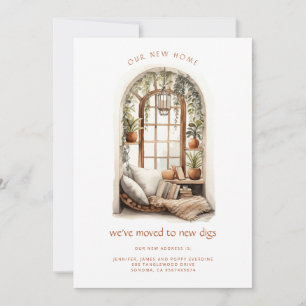 We've Moved Watercolor Window Seat Announcement