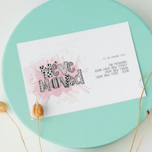 We've Moved Whimsical Watercolor Lettering Enclosure Card