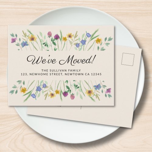 We've Moved Wildflower Moving Announcement Postcard