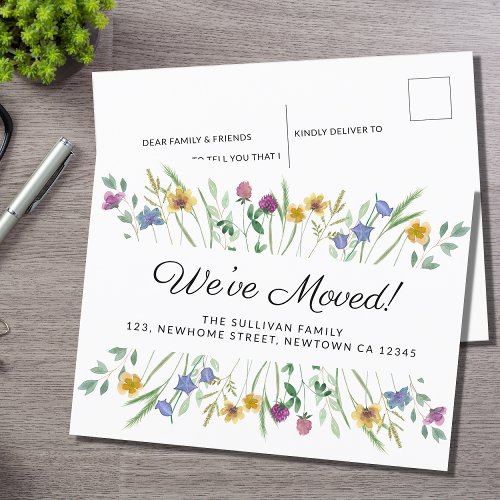 Weve Moved Wildflower Moving Announcement Postcard