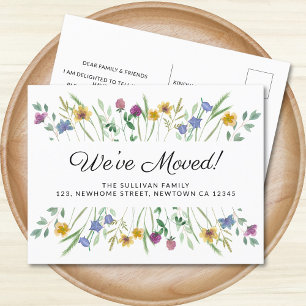 We've Moved Wildflower Moving Announcement Postcard