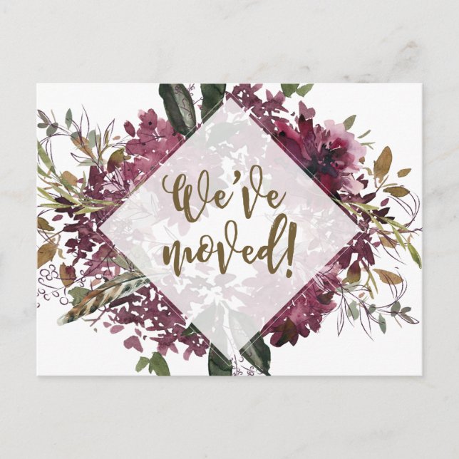 We've moved wildflowers change of address invitation postcard (Front)