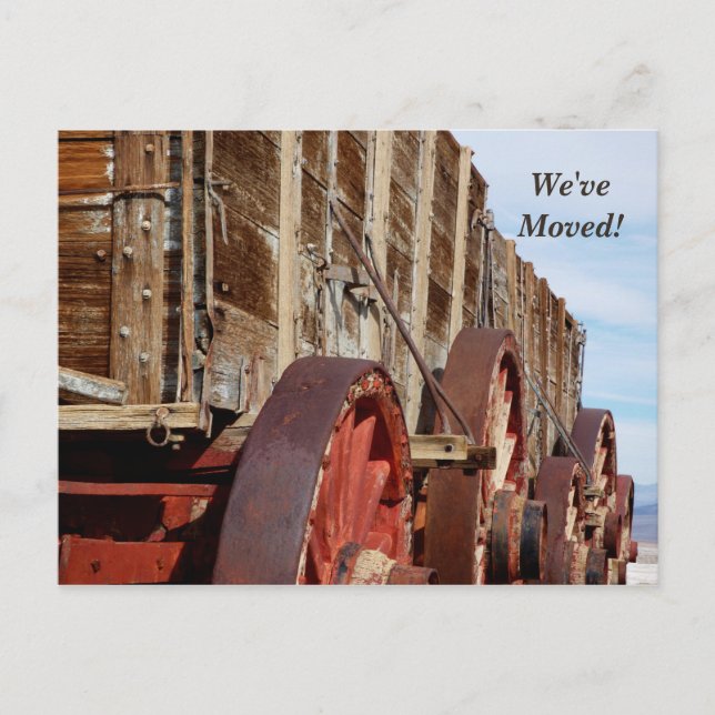 We've Moved, Wooden Wagon New Address Announcement (Front)