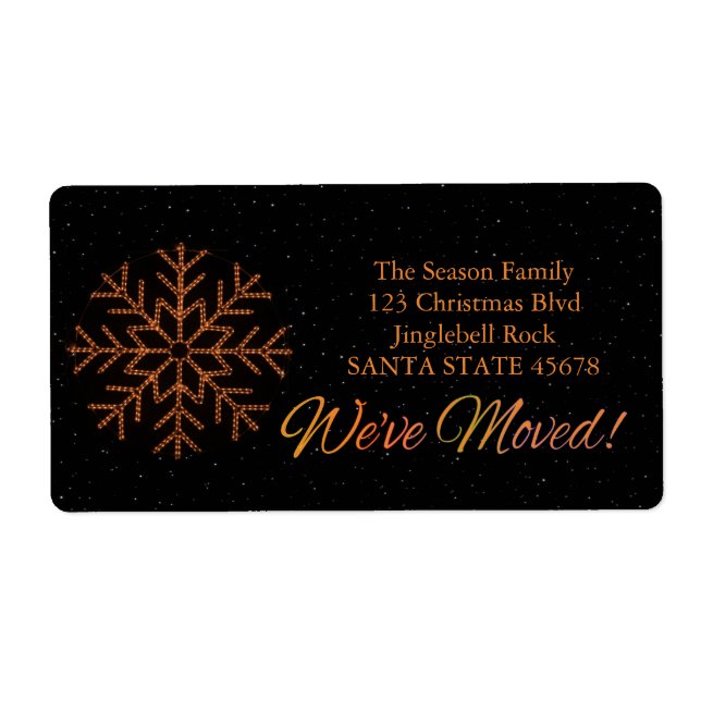 We've Moved x-mas Crystal Light Label (Front)