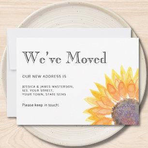 We've Moved Yellow Sunflower Moving Announcement