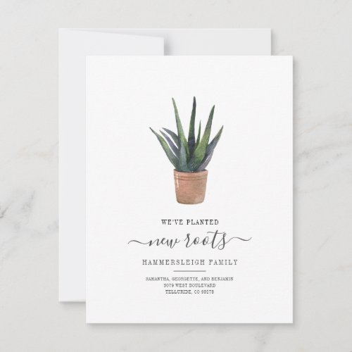 Weve Planted New Roots Succulent Botanical Moving Announcement
