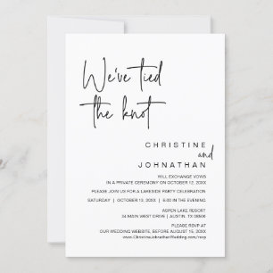 We've Tied The Knot, Wedding Elopement Party Invitation