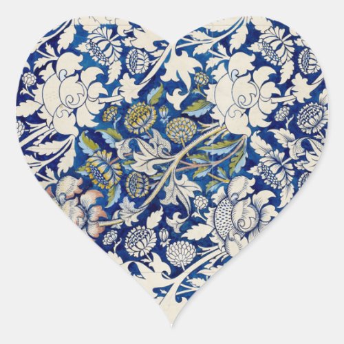 Wey by William Morris Beautiful Vintage Art  Heart Sticker