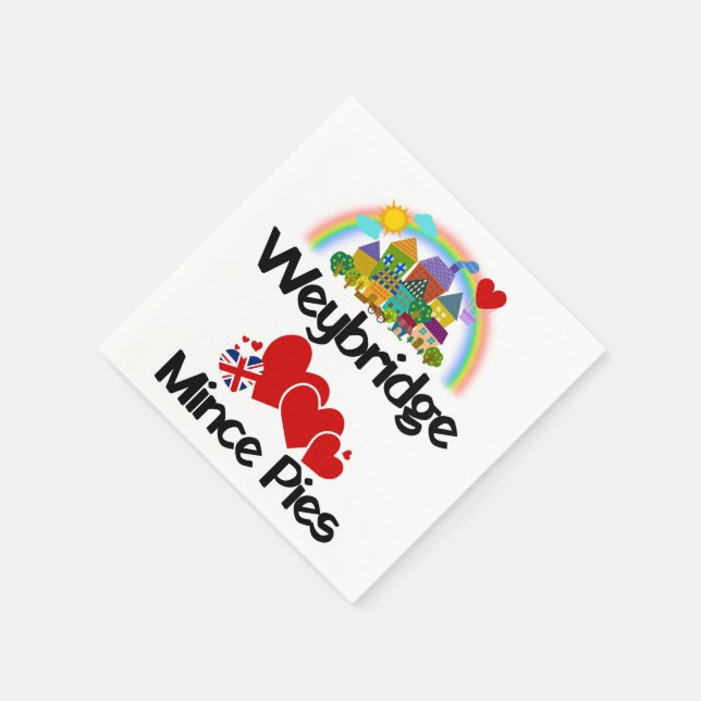 Weybridge, Surrey UK Loves Mince Pies Napkins (Corner)