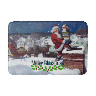 Weyeth - Santa Delivering Books for Christmas Bath Mat