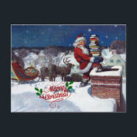 Weyeth - Santa Delivering Books for Christmas Postcard<br><div class="desc">Santa Delivering Books for Christmas,  vintage artwork by N. C. Wyeth</div>