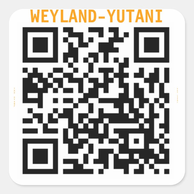 Weyland Yutani Tax Stamp Square Sticker (Front)
