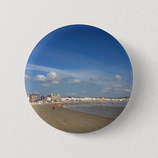 Weymouth Beach Pinback Button (Front)