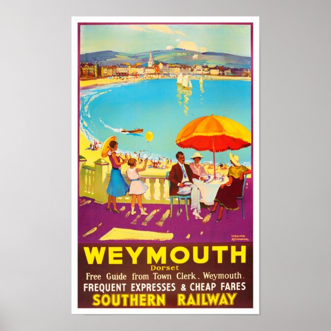 Weymouth England vintage travel Poster (Front)