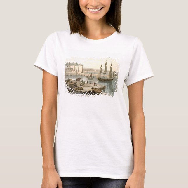 Weymouth Harbor, from 'A Voyage Around Great Brit T-Shirt (Front)