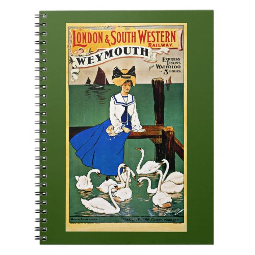 Weymouth Train Travel vintage Notebook