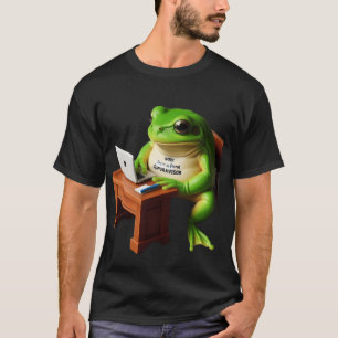 WFH Manager Frog at Desk Humor Shirt