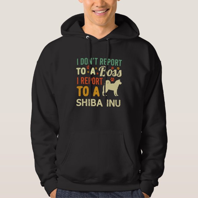 WFH Shiba Inu Boss Coworker Work From Home Dog Own Hoodie (Front)