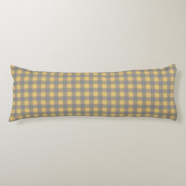 WG Plaids Yellow and Gray from Digestivo Body Pillow (Front)