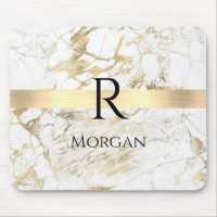 Wh & Gold Marble Gold Bar, DIY Black Name Monogram