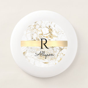 Wh & Gold Marble Gold Bar, DIY Black Name Monogram Wham-O Frisbee