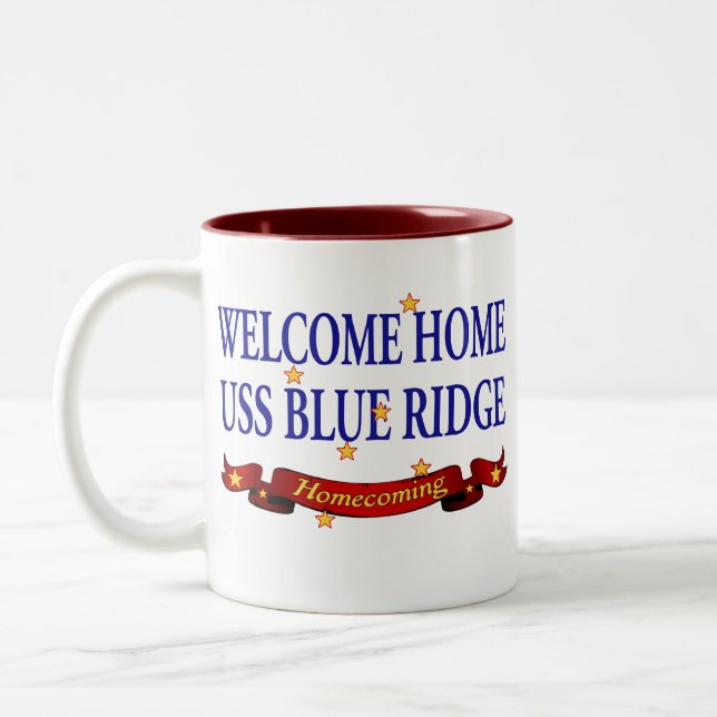 WH USS Blue Ridge 2 Two-Tone Coffee Mug (Left)
